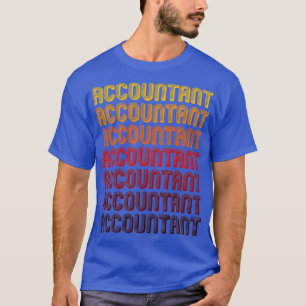 Accountant Retro Minimal Line Pattern T-Shirt