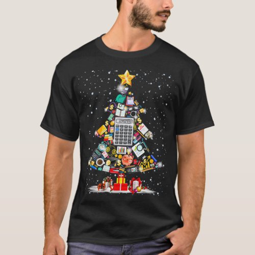 Accountant Santa Numbers Christmas Tree CPA Accoun T_Shirt