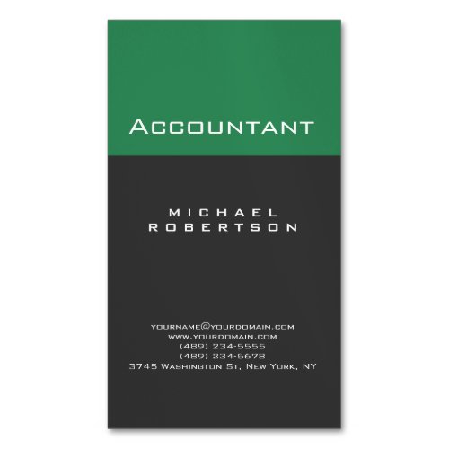Accountant Sea Green Gray Chubby Business Card