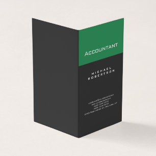 Accountant Sea Green Gray Chubby Business Card