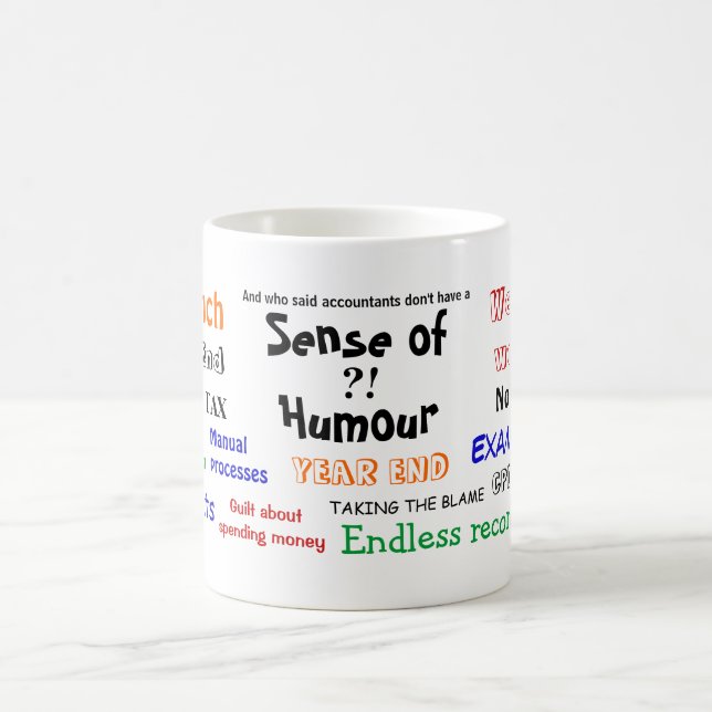 Accountant sense of humor ?! (UK) Coffee Mug (Center)
