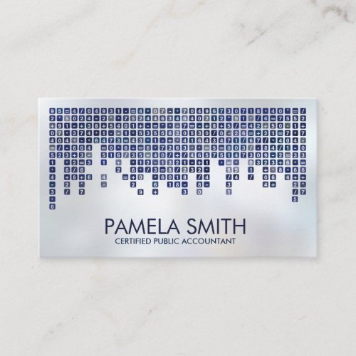 Accountant Services _ Blue Number Pattern Business Card