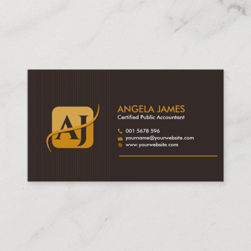 Accountant Services  _ Brown and Harvest Yellow Business Card