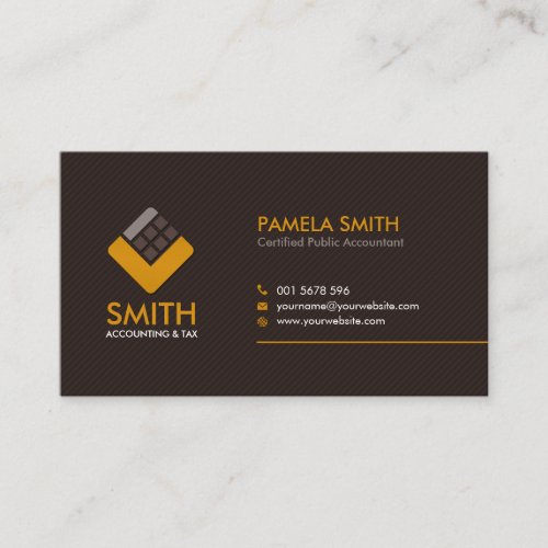 Accountant Services _ Brown and Harvest Yellow Business Card