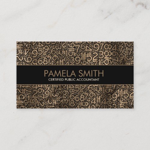 Accountant Services _ Gold Numbers Pattern Business Card