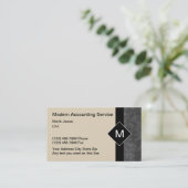 Accountant Services Monogram Business Cards (Standing Front)