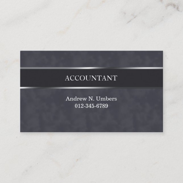 Accountant Shiny Stripe Accounting Business Card (Front)