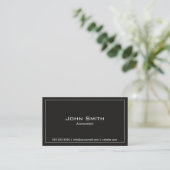 Accountant Simple Plain Dark Minimal Business Card (Standing Front)