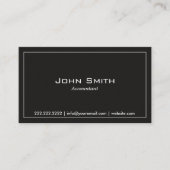 Accountant Simple Plain Dark Minimal Business Card (Front)