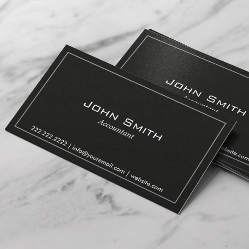 Simple Plain Dark Accountant Business Card