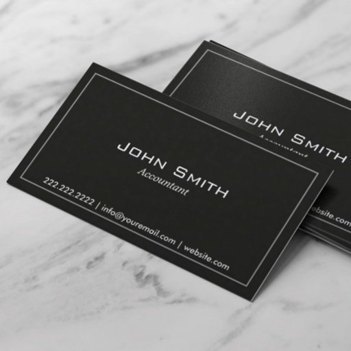 Customizable Simple Plain Dark Accountant Business Card