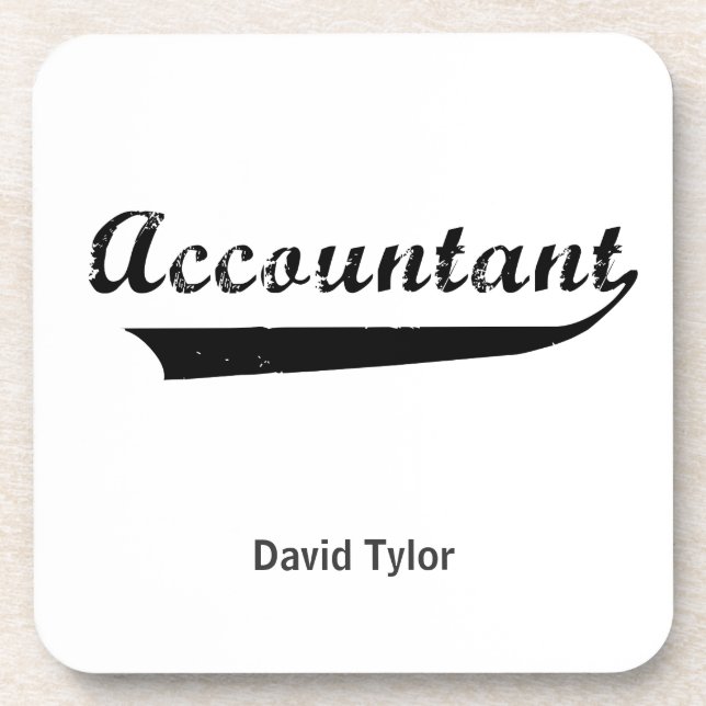 Accountant Sports Style Text Drink Coaster (Front)