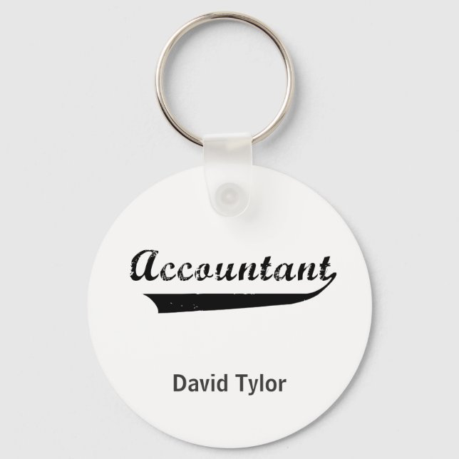 Accountant Sports Style Text Keychain (Front)
