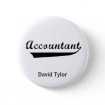 Accountant Sports Style Text Pinback Button