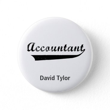 Accountant Sports Style Text Pinback Button