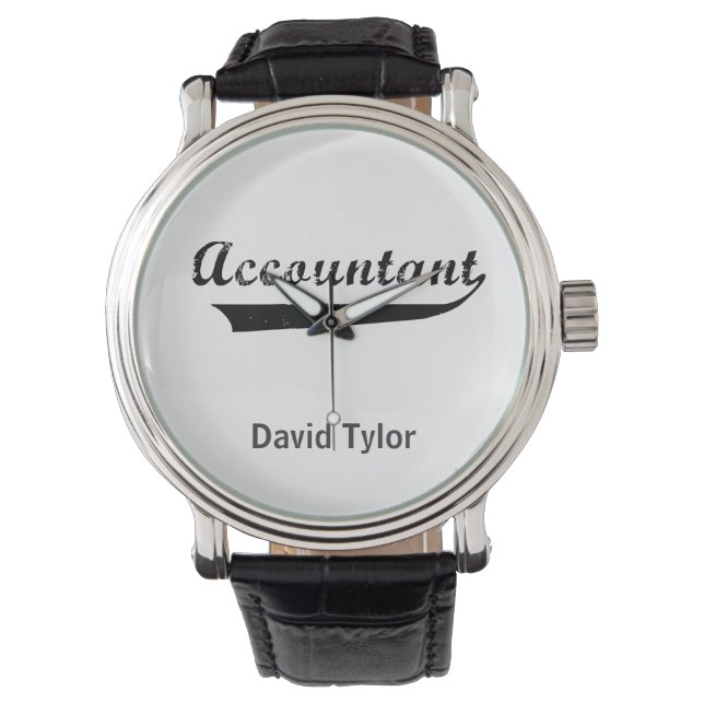 Accountant Sports Style Text Watch (Front)