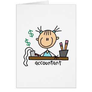 Accountant Stick Figure Card