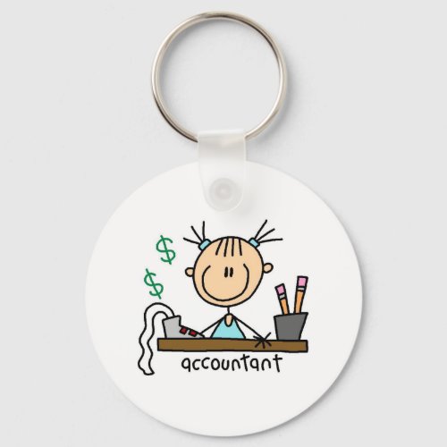 Accountant Stick Figure Keychain