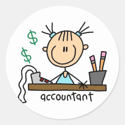 Accountant Stick Figure Sticker