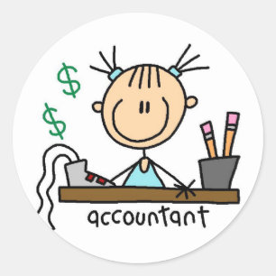 Accountant Stick Figure Sticker