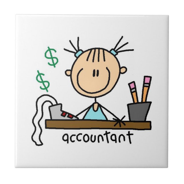 Accountant Stick Figure Tile (Front)