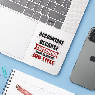 Accountant Superhero Novelty Sticker
