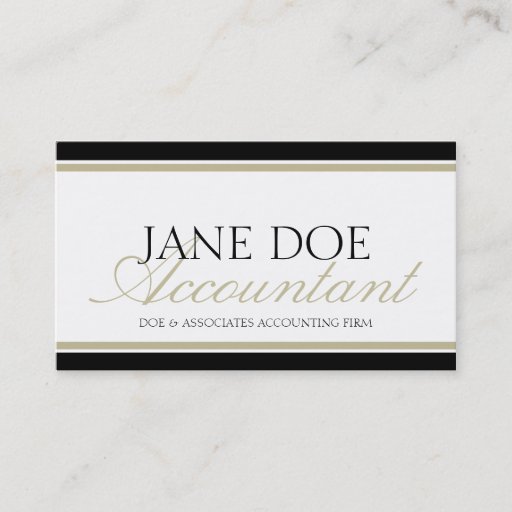 Customizable Accountant Tan Script Business Card Template