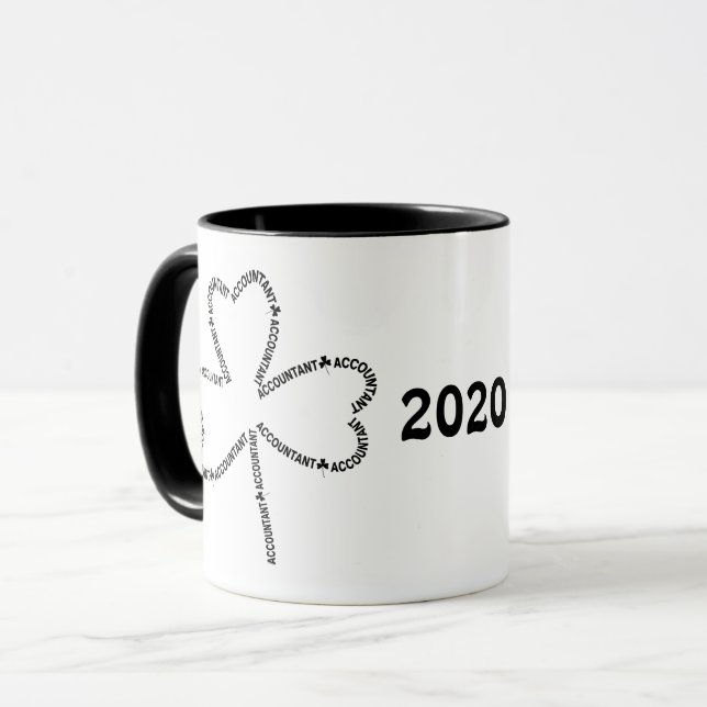 Accountant Text Shamrock Mug (Front Left)