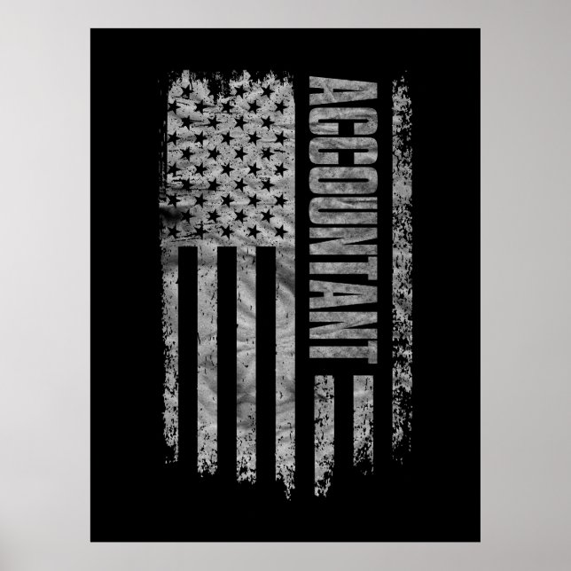Accountant USA Flag Distressed design Poster (Front)