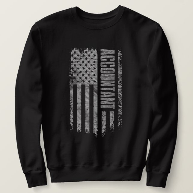 Accountant USA Flag Distressed design Sweatshirt (Design Front)