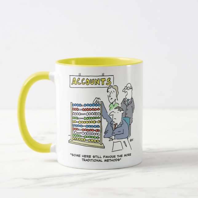 Accountant Using an Abacus. Accountant Mug (Left)