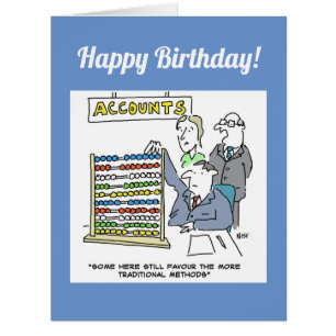 Accountant Using an Abacus at Work Cards