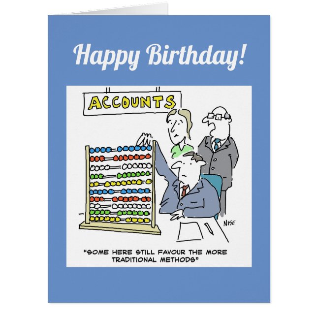 Accountant Using an Abacus at Work Cards (Front)