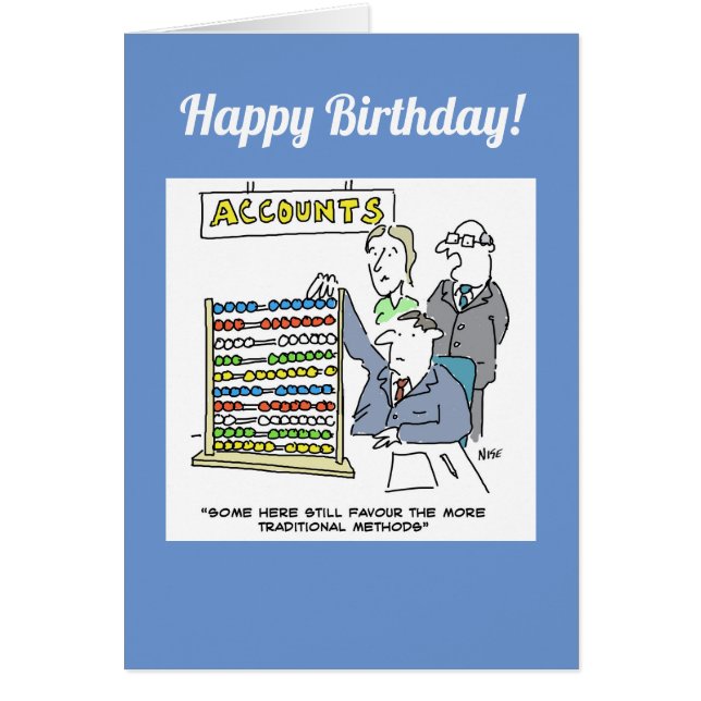 Accountant Using an Abacus at Work Cards (Front)