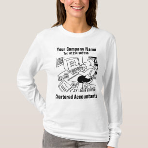 Accountant Working in the Office Cartoon T-Shirt