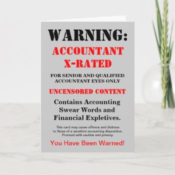 Accountant X-rated Funny Joke - Add Name & Caption Card by accountingcelebrity at Zazzle