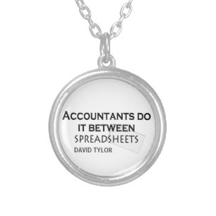 Accountants do it! silver plated necklace