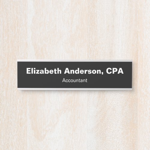 Accountant's Name and Job Title Black Office Door Sign