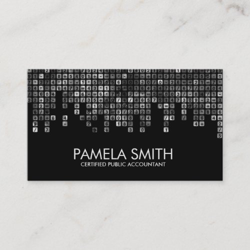 Accounting _ Abstract Greyscale Numbers Business Card