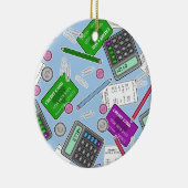 Accounting / Accountant Themed Pattern Ceramic Ornament (Right)