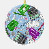 Accounting / Accountant Themed Pattern Ceramic Ornament (Front)