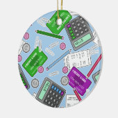 Accounting / Accountant Themed Pattern Ceramic Ornament (Left)