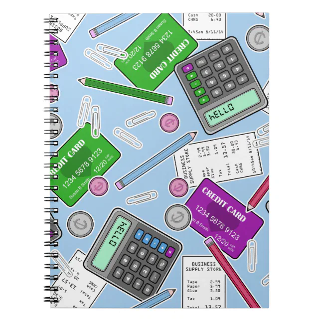 Accounting / Accountant Themed Pattern Notebook (Front)