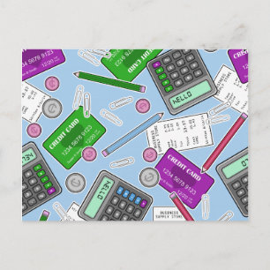 Accounting / Accountant Themed Pattern Postcard
