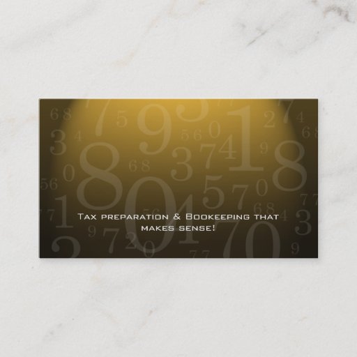 Customizable Accounting - Bookkeeping Business Card Gold