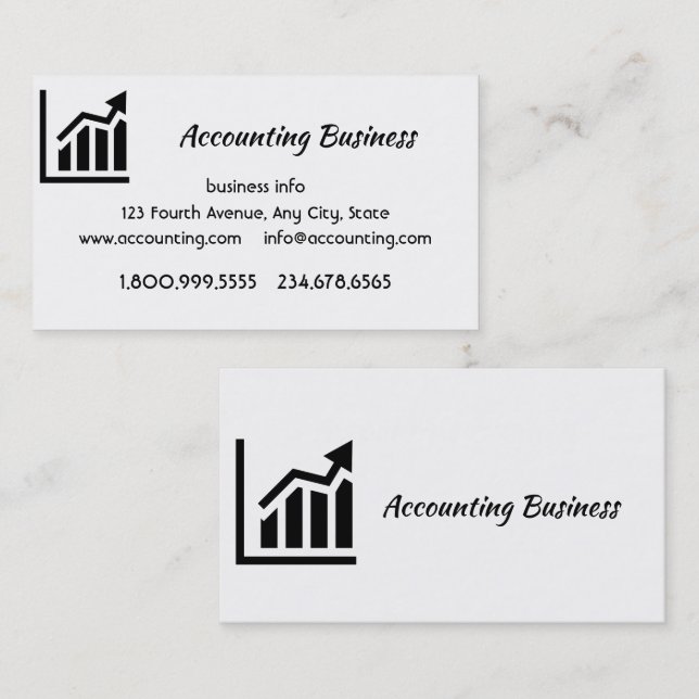 Accounting Bookkeeping  Custom Business  Business Card (Front/Back)