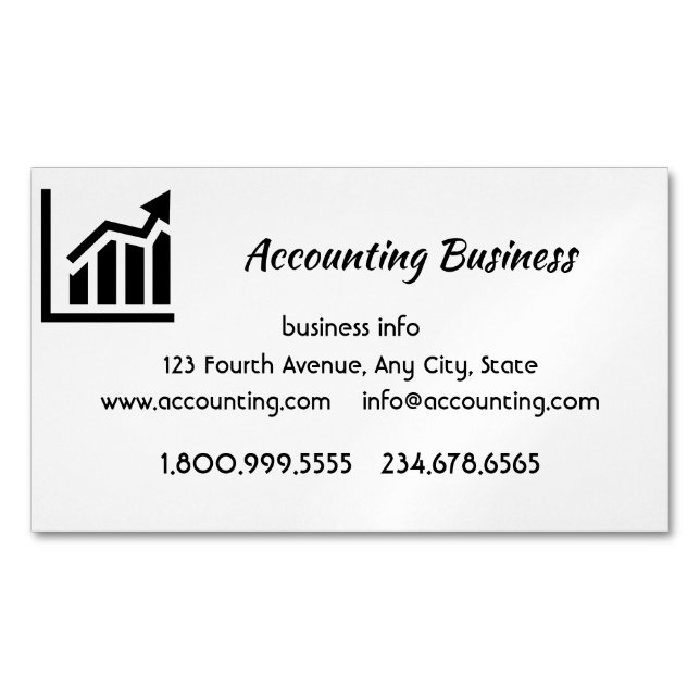 Accounting Bookkeeping  Custom Business  Business Card Magnet (Front)