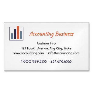 Accounting Bookkeeping Custom Business Card Magnet