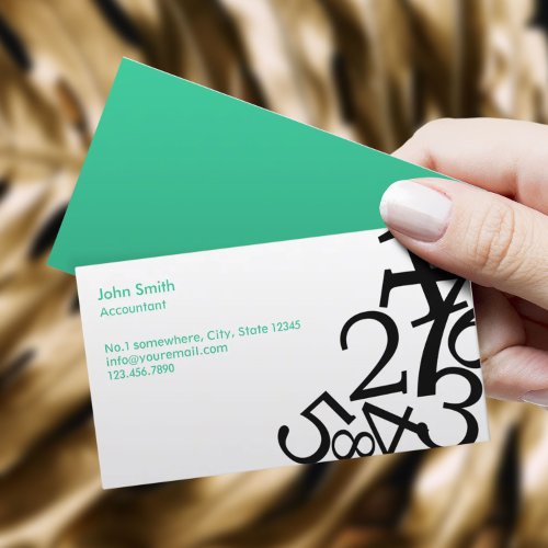 Accounting Bookkeeping Random Numbers Business Card