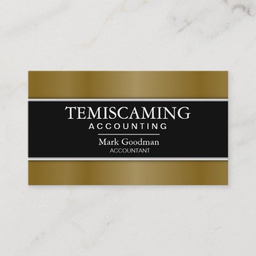 Accounting Business Card - Banner Black &amp; Gold